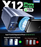 for Magsafe Battery Pack, 10000mAh Magnetic Portable Charger with USB-C 20W Fast Charging, Slim & Lightweight Wireless Power Bank for iPhone Air/17/16/15/14/13 Series, for Travel Cruise Essentials