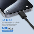 2Pack 6FT USB to USB C Cable for iPhone 17 16 15 Charger Cord, for Apple 17 16 15 Pro/Pro Max/Plus Type C Cord, for iPad Pro 12.9/11, Air 5th/4th Gen, Car Carplay Charging Cable for Android(Black)