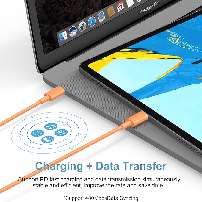 iPhone 17 16 15 Charger Fast Charging Type C Chargers USB C Charger Block iPhone 17 16 15 Air Pro Max Chargers with 6FT Cable for iPhone 17/17 Plus/17 Pro Max/16/16 Plus/16 Pro Max/15 Pro Max(Orange)