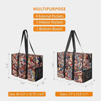 TOPDesign Utility Water Resistant Tote Bag with 13 Pockets, Top Zipper Closure & Thick Bottom Support, for Working Women