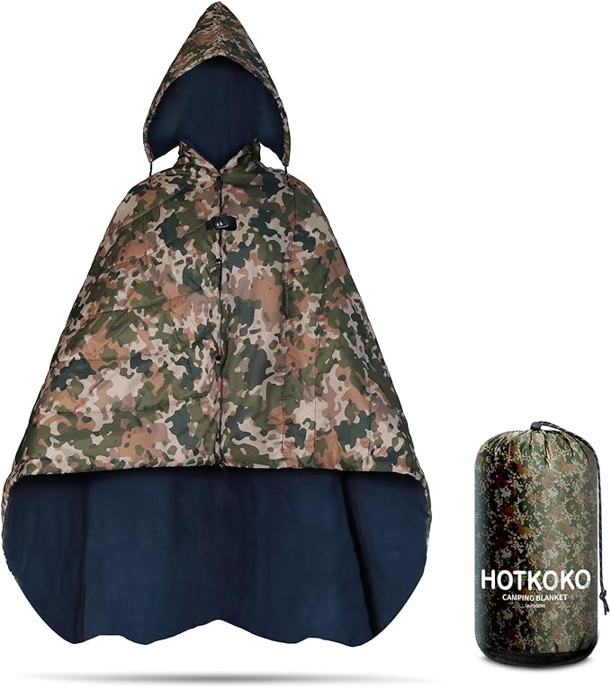 Waterproof Stadium Blanket, Soft Warm Fleece Camping Blanket Wearable Camping Blanket for Outdoor Camping, Picnic, Stadium, Sports, Beach, Car