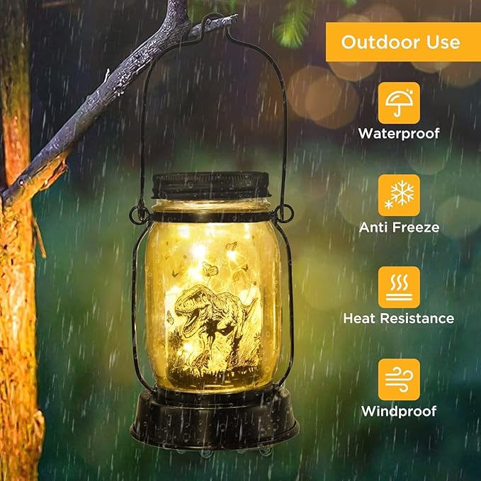 kyoryuger Dinosaur Gifts for Women/Men Tyrannosaurus Rex Lovers Solar Lantern Mom Birthday, Mothers Day, Solar Tyrannosaurus Rex Garden Decoration Outside for Yard, Patio,Backyard,Porch, Torche