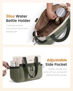 LOVEVOOK Puffer Bag for Women, Ultra-Lightweight Work Tote with Organized Compartments, 15.6/17.3“, Travel Carry-on & Gym Bag