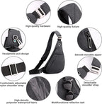 Peicees Sling Bag For Men Women Small Crossbody Backpack Shoulder Bag Man Purse Chest Bag For Hiking Travel