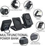 HUOTO 3 in 1 Foldable Magnetic Wireless for iPhone Charging Station,10000mAh Portable Charger Power Bank with Stand for MagSafe Battery Pack for iPhone 17/16/15/14/13/12 Series/Apple Watch/Air pods