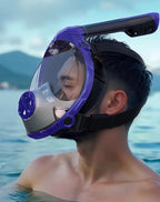 Full Face Snorkel Mask- Snorkeling Gear for Adults with Safe Dry Top Breathing System, Latest Foldable Panoramic View Snorkeling Mask for Men and Women, Anti Fog Anti Leak