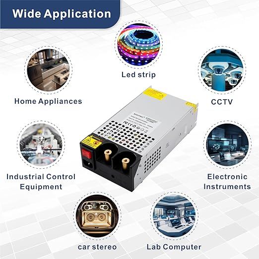 AC to DC Converter 12V Power Supply 1200W Max 100A SMPS 110v to 12v Converter Switching Power Supply Transformer for Car Radio/Stereos, RV, 3D Printer, Led Strip, Motor Pump, CCTV