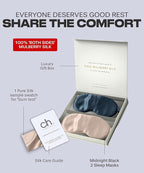 Silk Sleep Mask for Women and Men - Silk Eye Mask for Sleeping, Blindfold, Eye Covers, Pack of 2