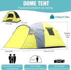 Chihee Camping Tent 3 Person Double Layered Dome Tents Large Capacity 4 Seasons Travelling Backpacking Beach Outdoor Shelter Waterproof Windproof Tent with Rainfly Inner Tent Used Independently