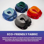 Cabeau Softest Neck Pillow for Travel – Evolution Earth Deluxe – 360° Head, Neck and Chin Support for Sleeping – Sustainable Memory Foam - Removable, Washable Cover with Compact Carrying Case (Fire)