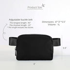 ODODOS Unisex Mini Belt Bag with Adjustable Strap Small Fanny Pack for Workout Running Traveling Hiking, Black
