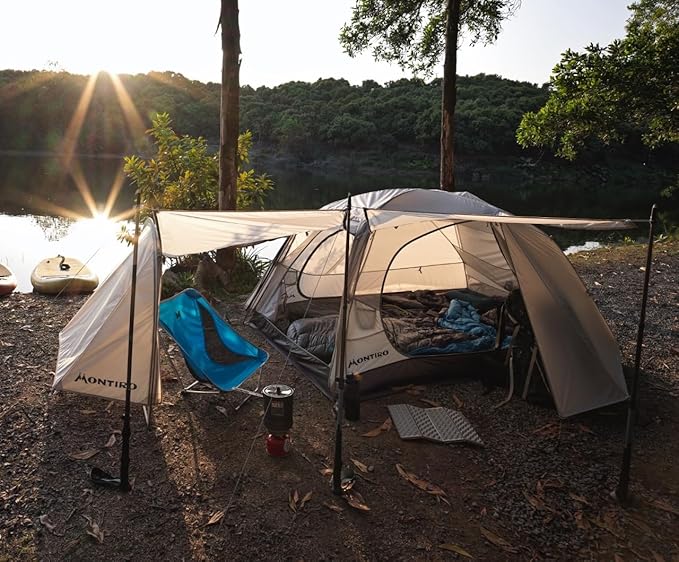 Triphyr Backpacking Tent with F-Nexus Extension 2-Person Combo, Attachable Extension Shelter, Lightweight 2 Person Tent for Backpacking Camping Hiking & Biking