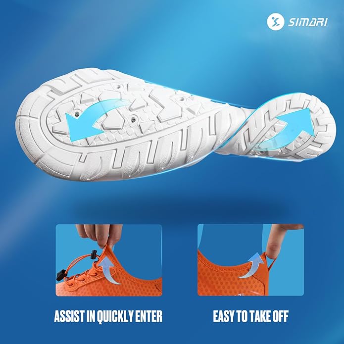 SIMARI Water Shoes for Women Men - Barefoot Quick-Dry Aqua Socks | Lightweight Swim Shoes for Surfing, Swimming, Beach Sports, Kayaking, Diving | Non-Slip Design