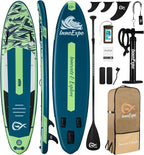 InnoExpo 11' Inflatable Stand Up Paddle Boards with Premium Accessories, Wide Stable SUP Paddle Board Design, Non-Slip Comfort Deck for Youth & Adults