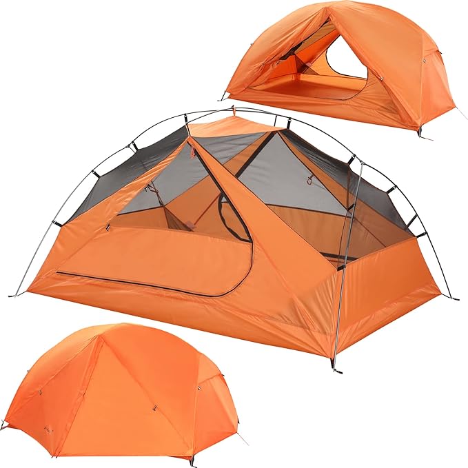 Clostnature Taurus 2 Person Backpacking Tent - Lightweight Two Person Tent for Backpacking, Easy Set Up Waterproof Camping Tent for Adults, Kids, Scouts, Large Size Outdoor, Hiking Gear