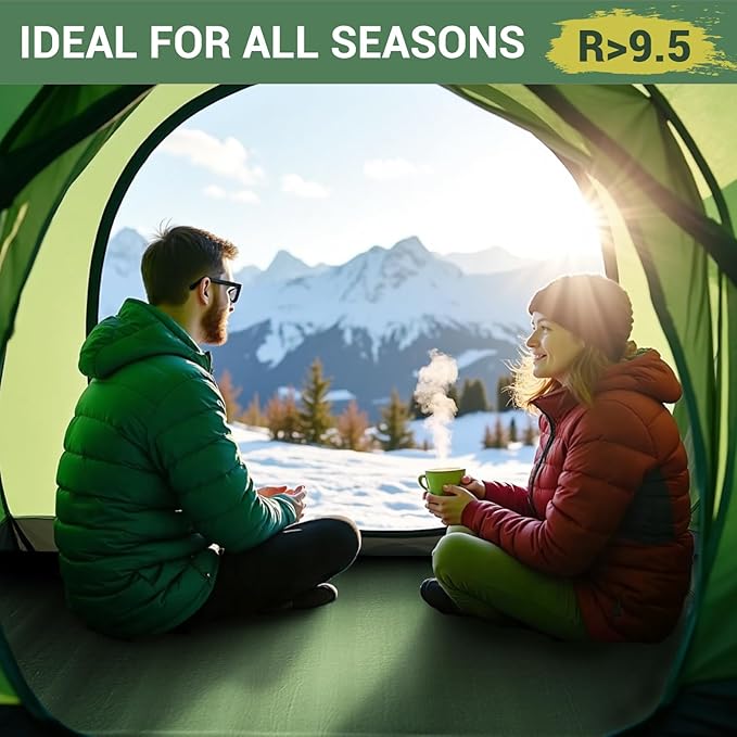 Elegear Air & Foam Self Inflating Sleeping Pad, Built-in Electric Pump 4" Ultra-Thick Memory Foam Camping Mattress with Pillow Double Camping Pad 4-Season R-value 9.5 Camp Mat for Car/Traveling - Full