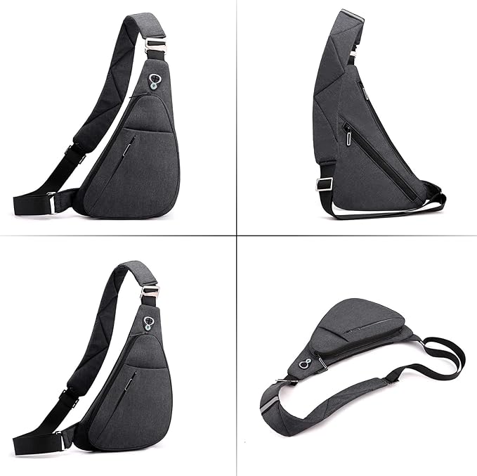 Peicees Sling Bag For Men Women Small Crossbody Backpack Shoulder Bag Man Purse Chest Bag For Hiking Travel