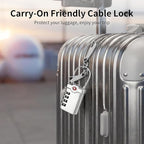 TSA Approved Locks for Luggage, 2 Pack Combination Travel Steel Cable Lock, Re-settable 4 Digit Padlocks with Inspection Indicator, Alloy Body Keyless Padlock for Lockers, Backpacks, Bags - Silver