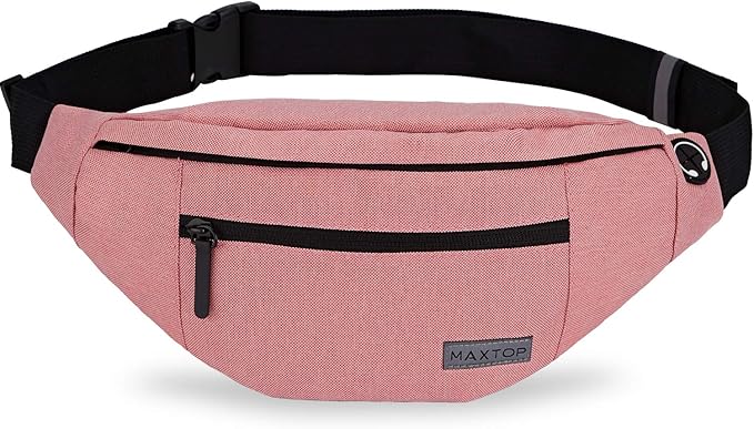 MAXTOP Large Crossbody Fanny Pack with 4-Zipper Pockets,Gifts for Enjoy Sports Festival Workout Traveling Running Casual Hands-Free Wallets Waist Pack Phone Bag Carrying All Phones