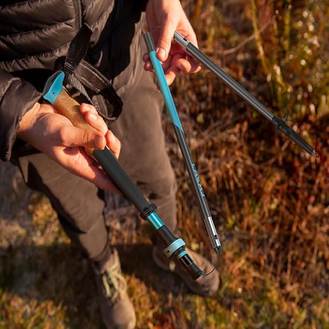 Trekking Poles, Collapsible Hiking Poles,Lightweight and Compact Walking Sticks with Adjustable Height for Men and Women