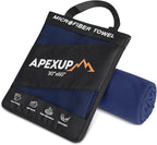 APEXUP Microfiber Travel Towel, Ultra Absorbent Quick Dry Towels, Lightweight Gym Sports Camping Towel for Workout, Yoga, Beach, Shower, Swimming (60"×30", Navy Blue)