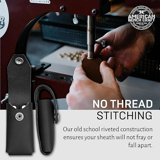 Leather Multitool Sheath Compatible with Leatherman Wave and Wave Plus, Ultra Durable Full Grain Leather Tool Holder, Multi Tool Holster for Belt, Solid Brass Rivets - Belt Accessories for Men - Black