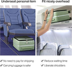 Hanke 16 Inch Underseat Carry On Luggage with Wheels,Small Hard Shell Suitcases for Weekender,Top Opening Lightweight Travel Luggage Suitcase for Womem Men,Bamboo Green.