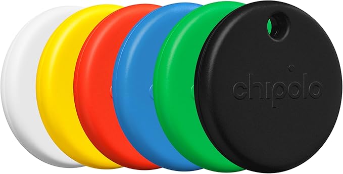 Chipolo POP Tracker Tag - Colorful, Compatible, Loud Bluetooth Tracker with Call Your Phone & Out of Range Alert, Works with Apple Find My or Google's Find My Device - 6 Pack