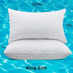 SUPA MODERN Cooling Bed Pillows for Sleeping 1 Pack Shredded Memory Foam Pillows Adjustable Cool Pillow for Side Back Stomach Sleepers Luxury Gel Pillows King Size with Washable Removable Cover