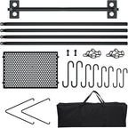 RELIANCER Grill Swing,Campfire Grill Cooking Stand w/8 Hooks & Storage Bag,Cast Iron BBQ Party Swing Grilling Cooking Rack,Outdoor Picnic Camping Cookware Hanging Rack,Collapsible Bonfire Barbecue Set