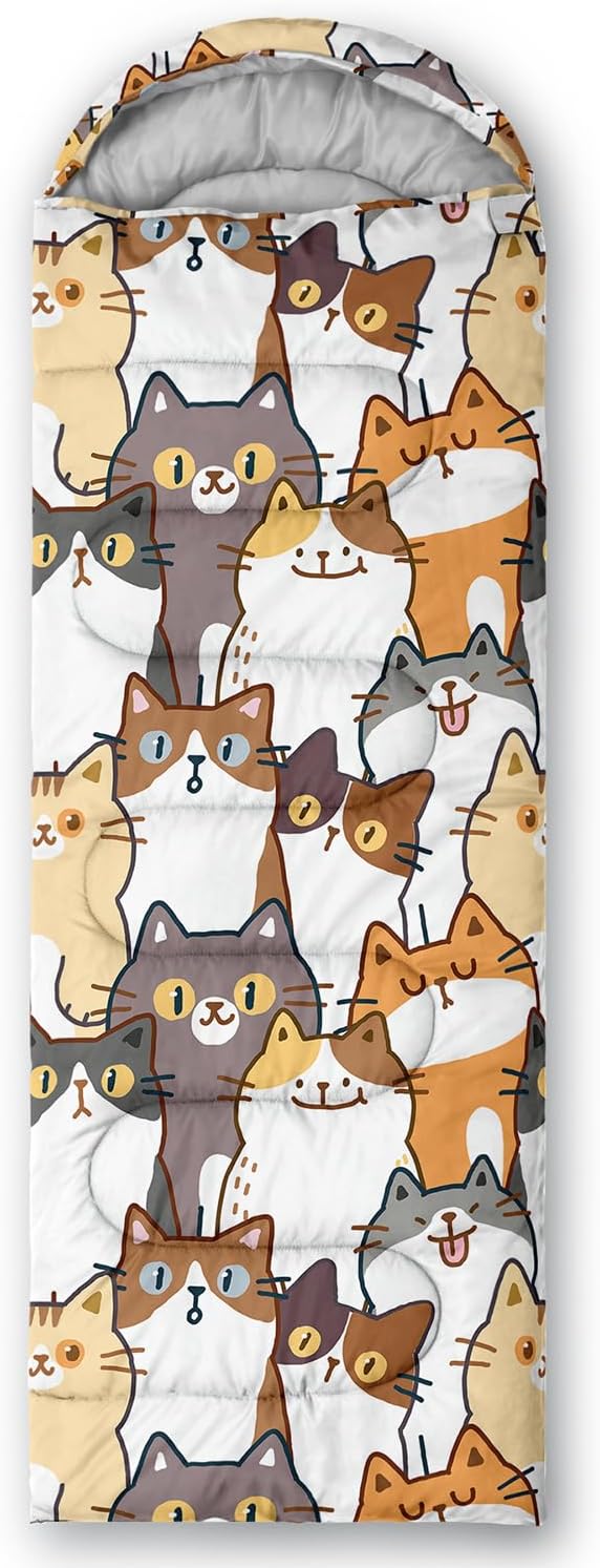 Sleeping Bags for Adults and Kids Backpacking Camping Sleeping Bags for Girls and Boys Lightweight Waterproof Cold/Warm Sleeping Bag for Season Camping Essentials Outdoor Travel with Compression Bags