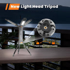 2025 Rechargeable Work Light with Stand, 4 in 1 Cordless Camping Light, 700/1200/2200 Lumens, 4000/6500K Dimmable LED Work Lamp with Detachable Tripod（Grey）