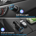 40W USB C Car Charger, Bangfun 2 Pack Dual 12V USB C Port Car Charger Cigarette Lighter Adapter (Black)