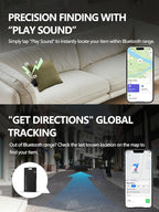 Tracking Card for Android & iOS, Ultra-Slim Rechargeable Find My Wallet Tracker Card for Luggage, ID Card, Passport - Both Works with Apple Find My & Google's Find Hub (Black, 2 Pack)