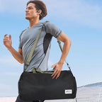 Gym Bags for Men with Side Pocket, 38L Sports Gym Duffle Bag with Adjustable Strap&Shoe Compartment, Large Waterproof Sport Duffel Bags for Travel, Sports, Fitness&Workout(Black/Olive Green)