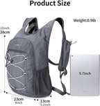 BOVIP 20L Hiking Backpack Lightweight Packable Hiking Daypack Small Travel Outdoor Foldable Shoulder Bag Gray