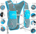 Running Vest for Women Men, Adjustable Chest Straps Running Hydration Vest with 500ml Soft Flask, Lightweight Breathable Reflective Hydration Backpack for Hiking
