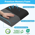 TranquilRelax XLarge Seat Cushion，Soft Foam Cushion for Long Sitting Hours on Office Chair, Home & Car, Non-Slip Chair Pad for Relieving Back & Sciatica & Hip & Coccyx Pain (Black)