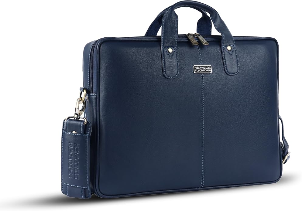 HAMMONDS FLYCATCHER Genuine Leather Laptop Bag for Men, Padded 15.6" Laptop Sleeve, Leather Messenger Bag for Men Briefcases
