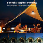 LED Camping Lantern Rechargeable 8000mAh, 3 Color Light Camping Tent Light, IP44 Waterproof Magnetic Hanging Light for Camping, Hurricane, Power Outages, Survival Kits, Black Emergency Light