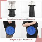 2 Pack Upgraded Collapsible Stool Folding Stool with Cushion,Retractable Folding Stool Max Load Capacity 400lbs, Portable Telescoping Stools for Camping Hiking Outdoor BBQ -Black