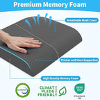 TranquilRelax Large Seat Cushion，Soft Foam Cushion for Long Sitting Hours on Office Chair, Home & Car, Non-Slip Chair Pad for Relieving Back & Sciatica & Hip & Coccyx Pain (Grey)