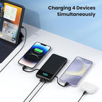 Portable Charger for iPhone with Built in Cables and Wall Plug,Upgraded 13800mAh Fast Charging USB C Power Bank,4 Outputs Travel Essential Battery Pack Compatible with iPhone 16/15/14,Samsung,Android