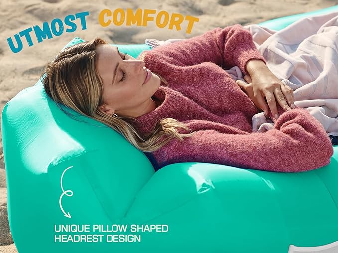 WEKAPO Inflatable Sun Lounger, Air Sofa, Hammock, Portable, Waterproof and Leak-Proof, Ideal for Backyard, Beach, Travel, Camping, Picnics and Music Festivals