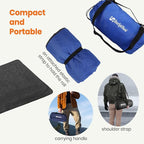 4-in-1 Large Outdoor Blanket - Waterproof & Windproof Thickened Warm Fleece Camping Blanket for Stadium, Hiking, Sporting Events - 81"x57", Packable (Sapphire Blue)