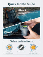 4" Thick Self Inflating Sleeping Pad with Foam, Air Camping Mattress,Innovative Y-Shaped Telescopic Structure,High R-Value and Portable Double Camping Pad for Camping ,Travels, Car, Truck, Hiking