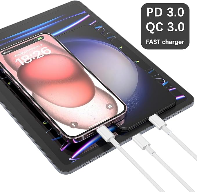 30W iPhone 17 16 15 Chrager Fast Charging for iPhone 17 16 Pro Max 15 Plug iPad USB C, 30 Watts Type-c Gan PPS Wall Chrager Plug Block & Long 10ft USB C to C Cable, 1Pack White