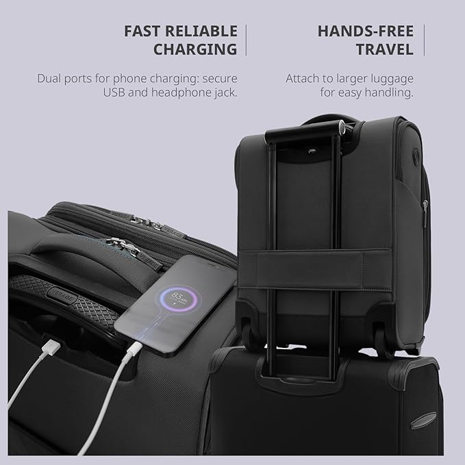 Verage Carry On Underseat Luggage with 2 Wheels & USB Port, 16 Inch Wheeled Spinner Bag Carry-on Luggages for Airlines, Lightweight Suitcase Men Women, Pilots and Crew(16-Inch Rolling Underseat Pro)