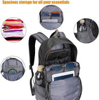 G4Free 35L Hiking Backpack Water Resistant Outdoor Sports Travel Daypack Lightweight with Rain Cover for Women Men (Black)