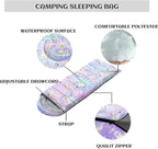 Sleeping Bags for Adults Youth Kids,3D Printing Camping Sleeping Bag for Girls Boys Lightweight Waterproof Cold/Warm Weather Sleeping Bag for 3 Seasons